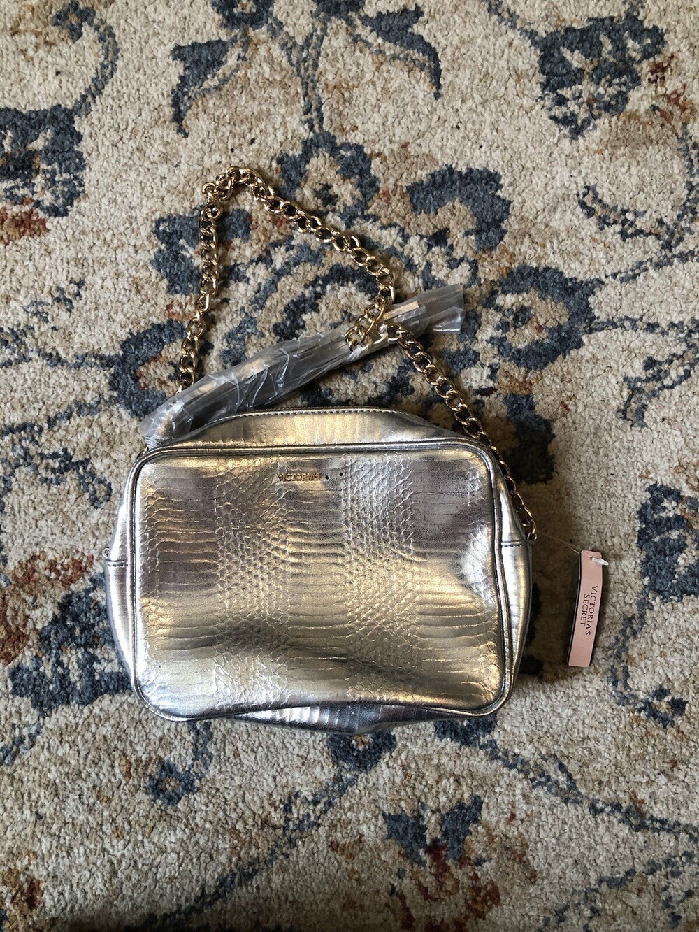 Victoria's Secret Silver Shoulder Bag Python Crossbody Or Long shoulder